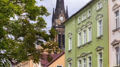 Korseltstraße Ecke Lessingstraße - Blick zur Marienkirche